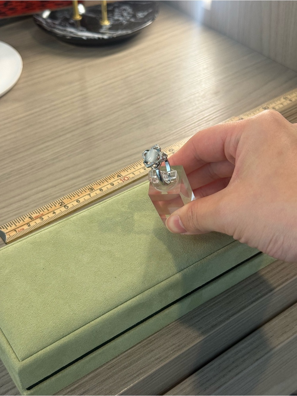 Silver Cocktail Ring with Clear Center Stone
